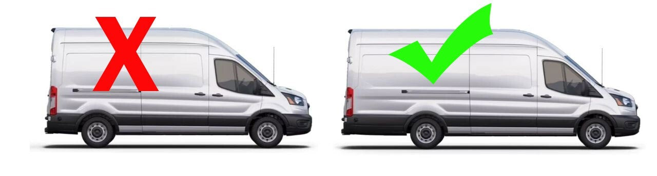 FIT FORD TRANSIT 2015-2024 250 350 EXTENDED REAR TRIM MOLDING DRIVER SIDE LEFT