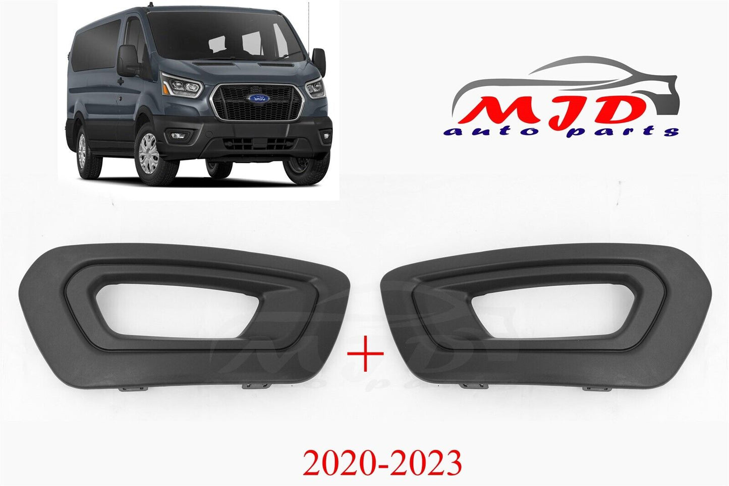 FOR FORD TRANSIT 2020-2023 LEFT + RIGHT FRONT BUMPER FOG LIGHT BEZEL TRIM COVER