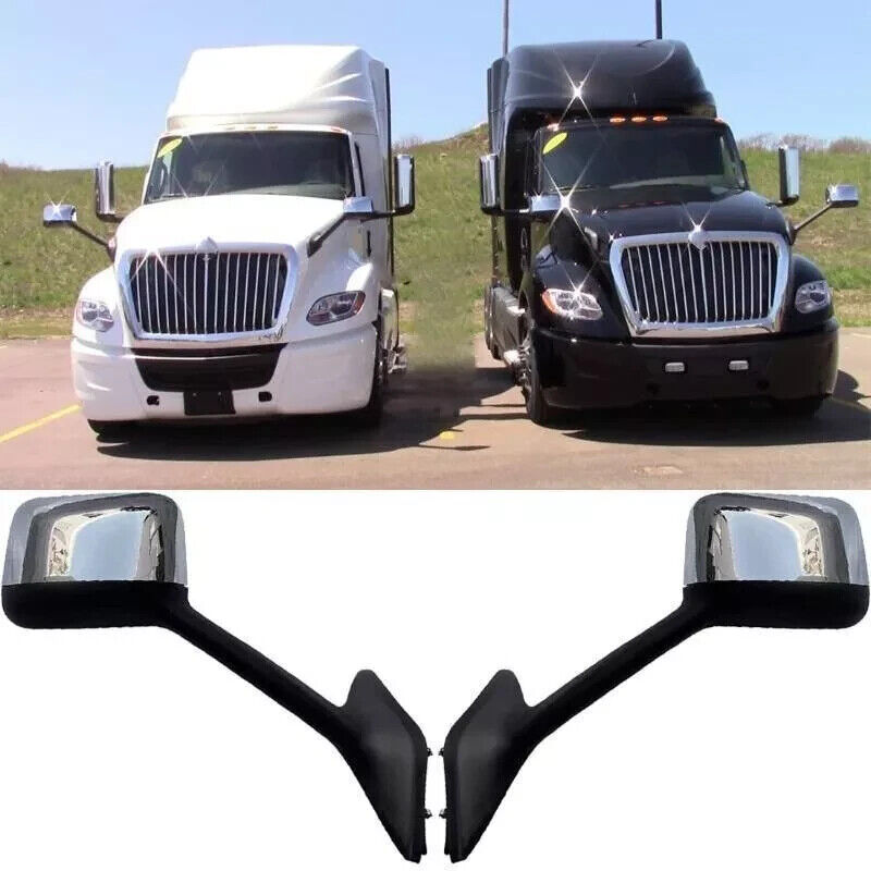 FOR INTERNATIONAL LT 625 PAIR OF DRIVER + PASSENGER SIDE HOOD MIRRORS