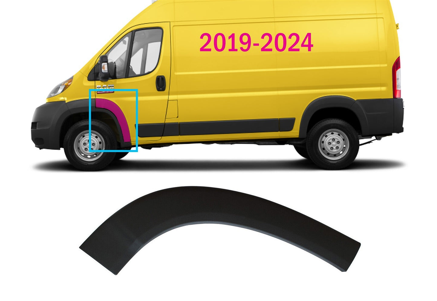 FIT RAM PROMASTER 2500 2019-2025 FRONT MOLDING WHEEL FLARE TRIM FENDER LEFT