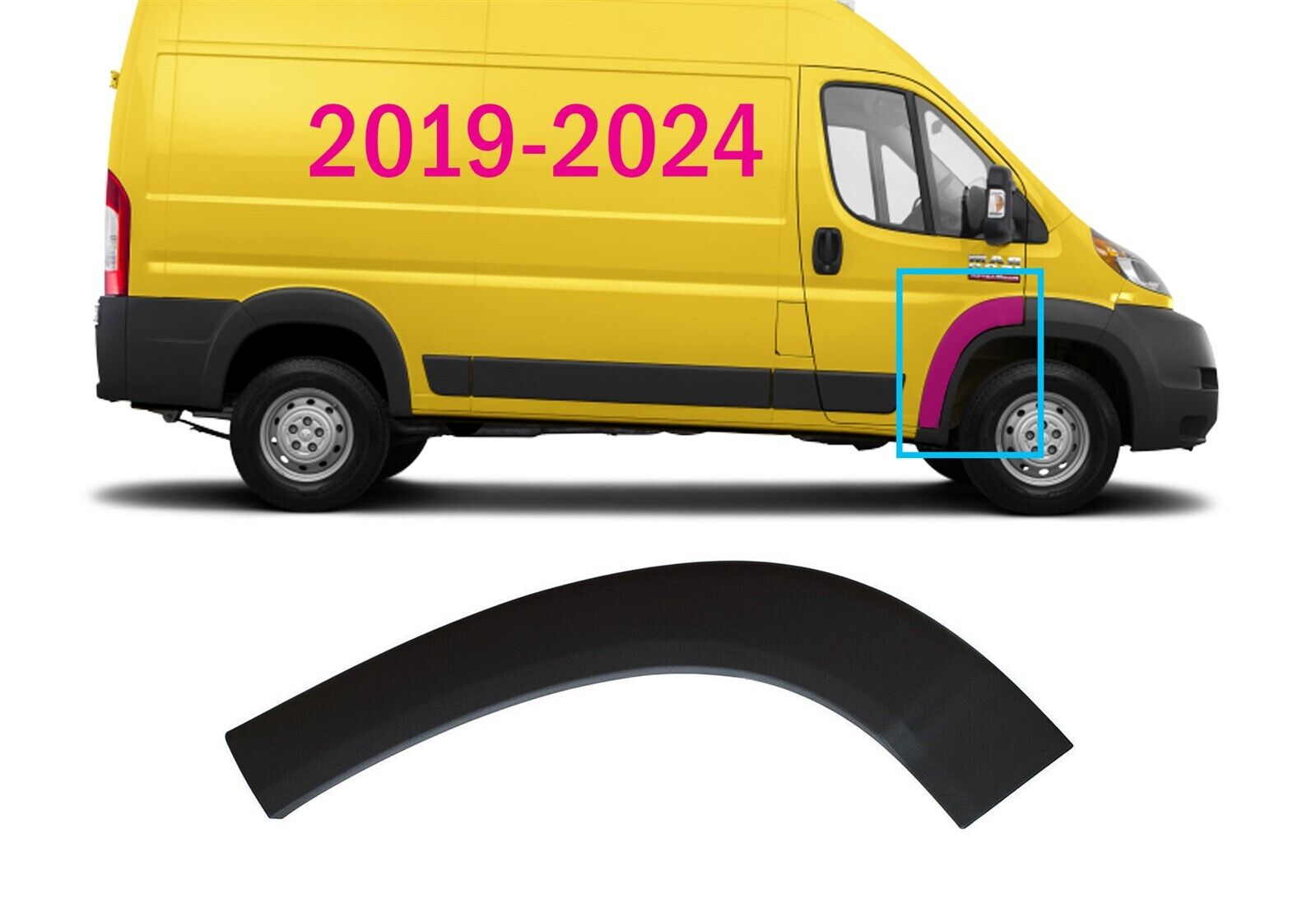 FIT RAM PROMASTER 2500 2019-2024 FRONT MOLDING WHEEL FLARE TRIM FENDER RIGHT