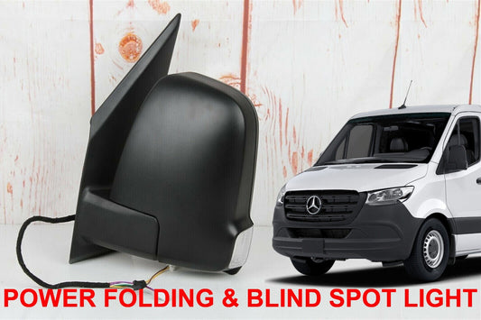 MERCEDES SPRINTER W907 2019-2024 LEFT DRIVER DOOR POWER FOLD MIRROR BLIND SPOT