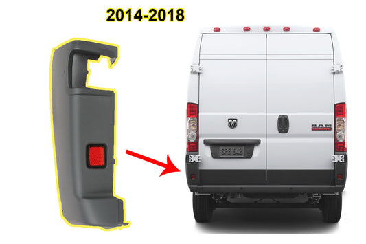 FIT RAM PROMASTER 2014-2018 LEFT REAR BUMPER CORNER PANEL COVER TRIM + REFLECTOR