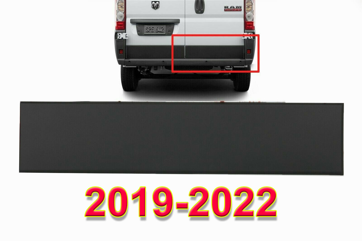 FIT DODGE RAM PROMASTER 2019-2025 REAR DOOR TRIM MOLDING COVER RIGHT BLACK DX2