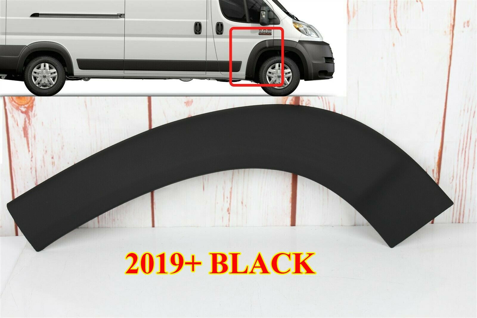 FOR DODGE RAM PROMASTER 2019-2025 FRONT MOLDING WHEEL TRIM FENDER FLARE BLACK RH