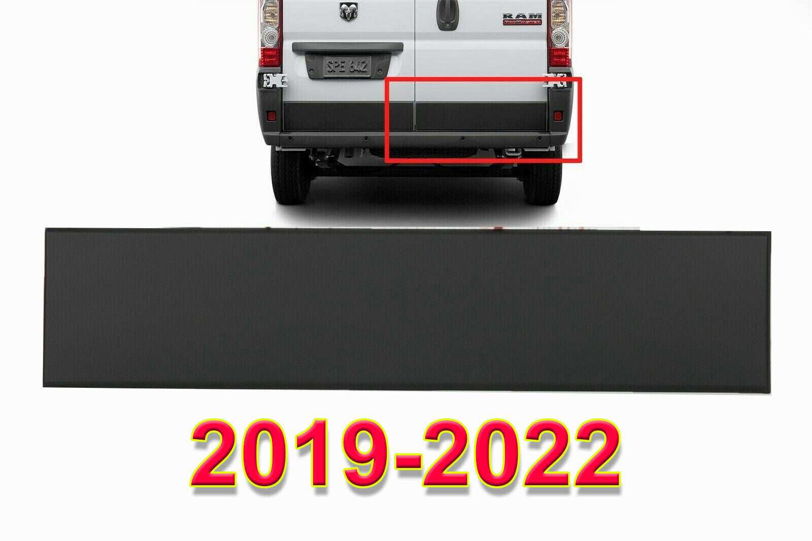 FIT DODGE RAM PROMASTER 2019-2022 REAR DOOR TRIM MOLDING COVER RIGHT BLACK DX2