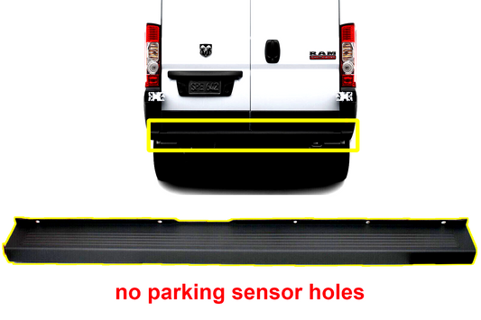 FOR RAM PROMASTER 2019-2024BLACK REAR BUMPER STEP COVER PANEL NO SENSOR HOLES