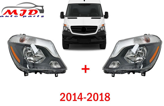 FOR MERCEDES SPRINTER W906 2014-2018 DRIVER + PASSENGER SIDE HEADLIGHTS