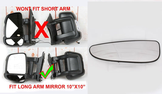 FOR RAM PROMASTER LEFT DRIVER MIRROR GLASS HEATED EXTENDED LONG ARM BOTTOM LOWER