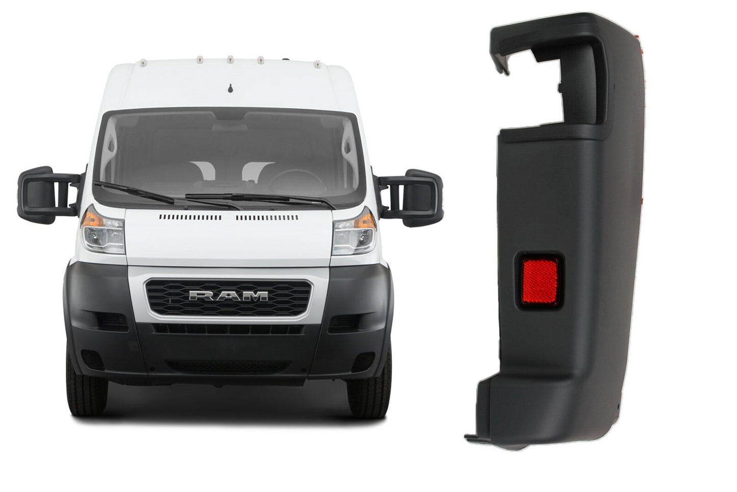 FOR DODGE RAM PROMASTER 2019-2025 PASSENGER RIGHT REAR BUMPER CORNER TRIM COVER