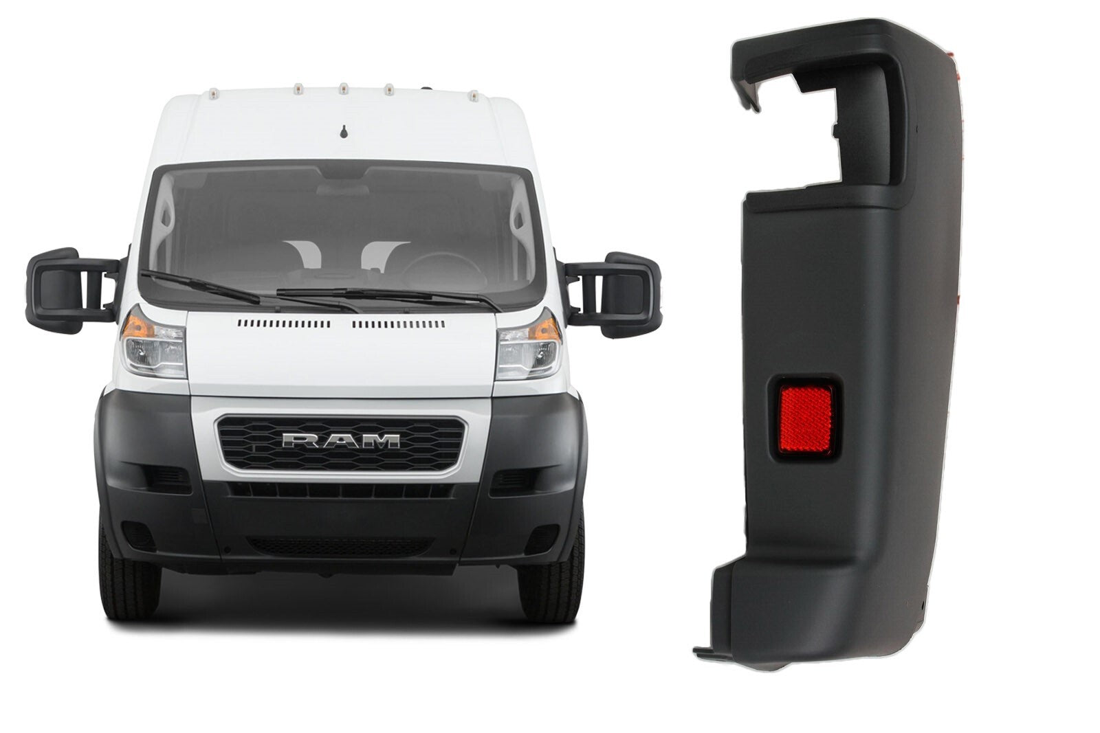 FOR DODGE RAM PROMASTER 2019-2025 PASSENGER RIGHT REAR BUMPER CORNER TRIM COVER