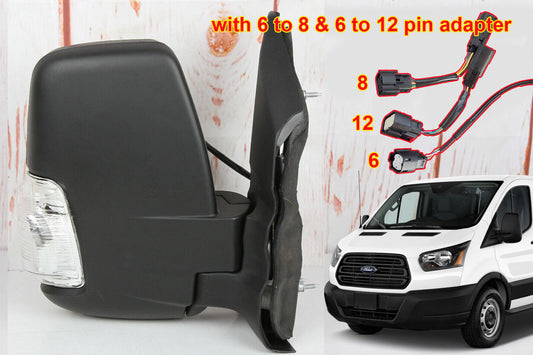 FOR FORD TRANSIT 2015-2022  RIGHT PASSENGER SIDE DOOR POWER MIRROR W ADAPTER