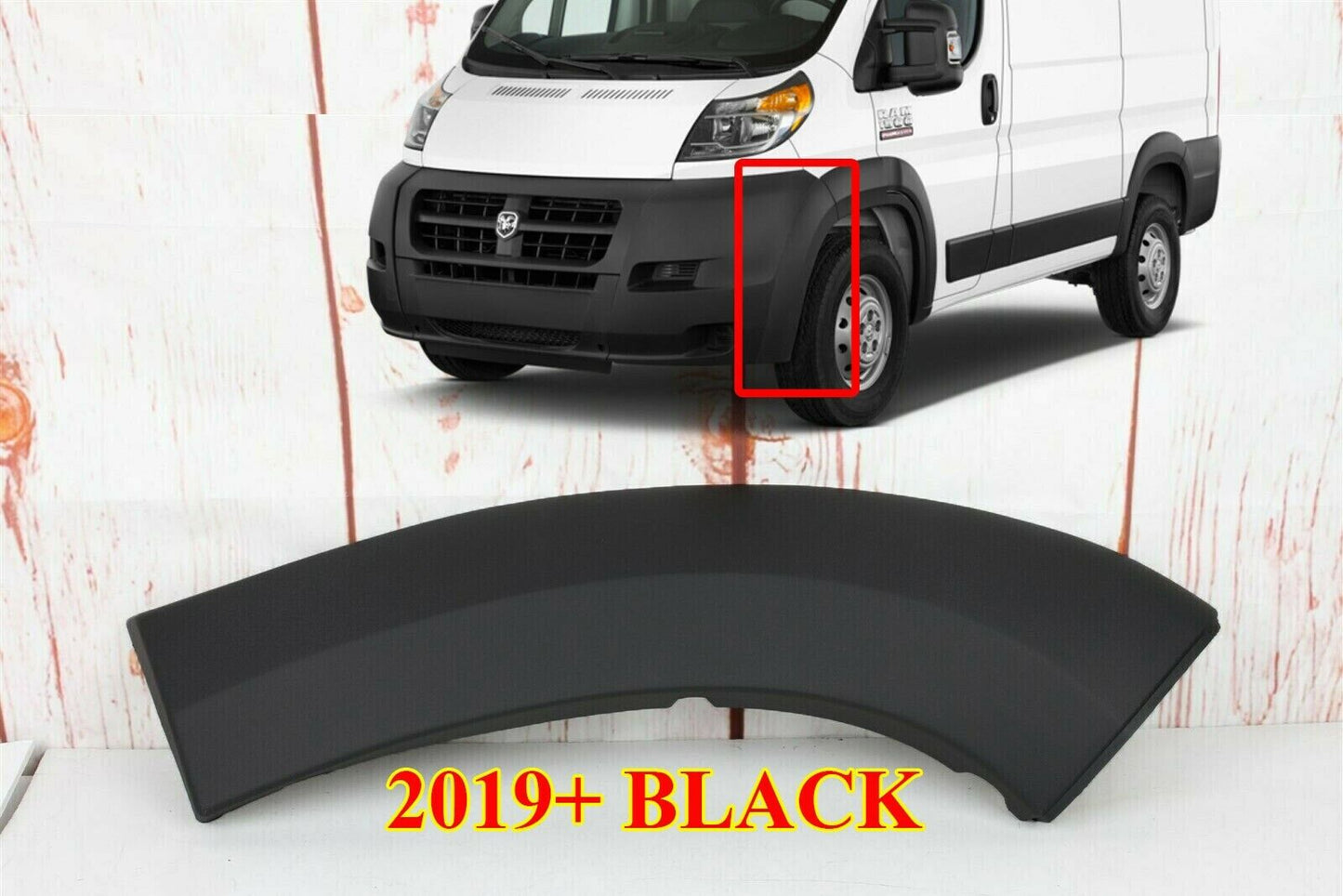  FOR DODGE RAM PROMASTER 2019-2022 FRONT BUMPER MOLDING TRIM FENDER FLARE LEFT