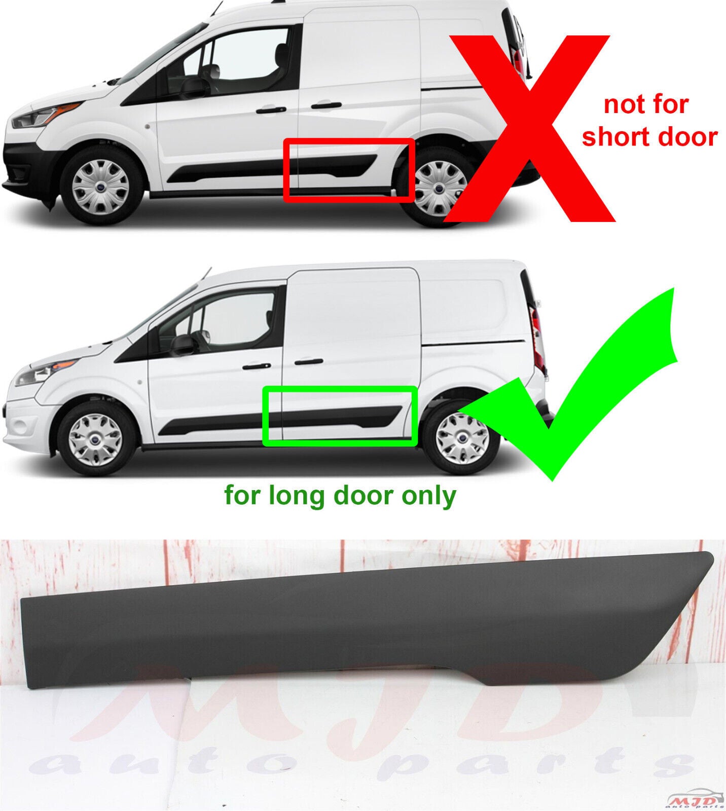 FOR FORD TRANSIT CONNECT 2014-2022 LEFT DRIVER SIDE SLIDING DOOR TRIM MOLDING