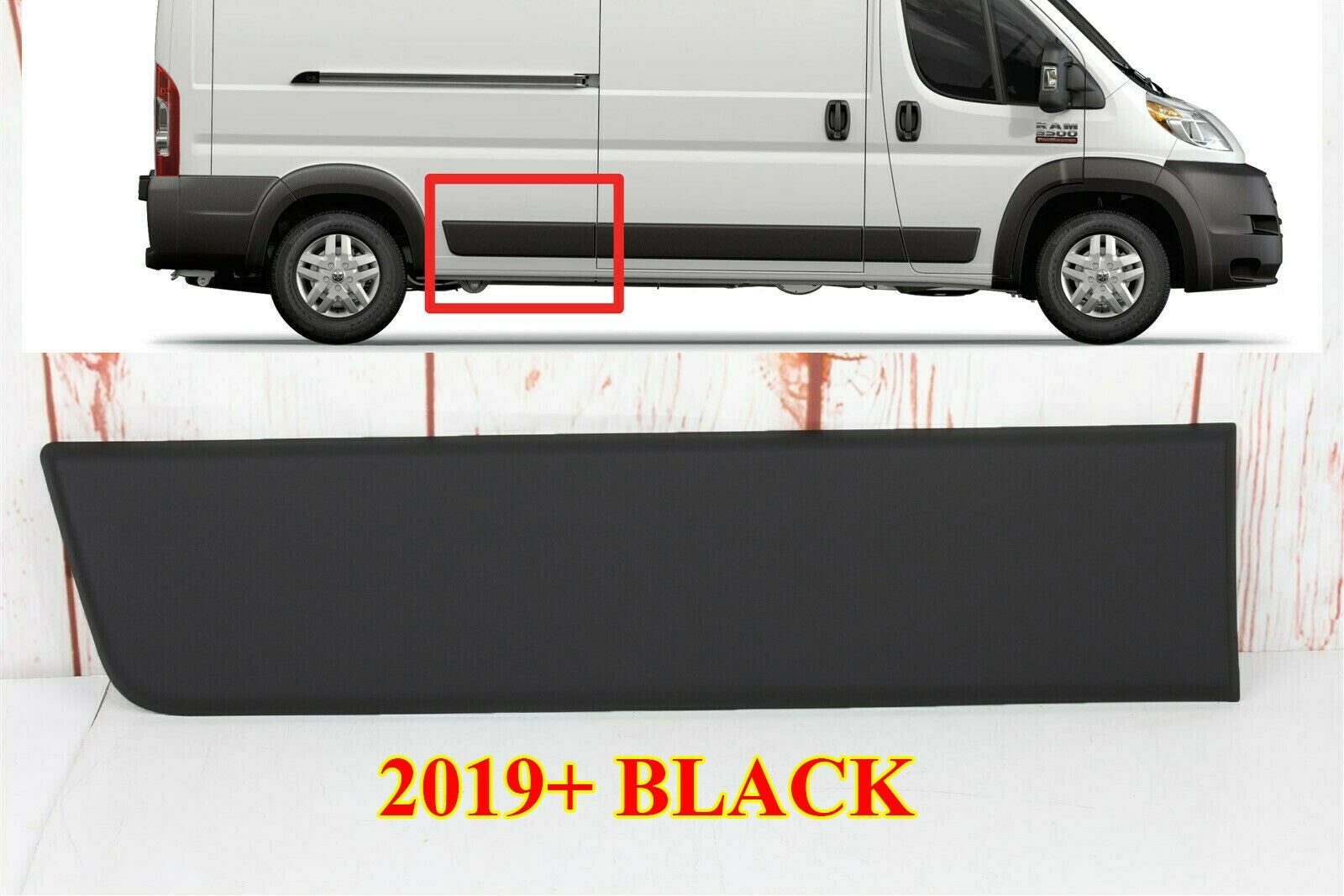  FOR DODGE RAM PROMASTER 2019-2025 REAR QUARTER PANEL TRIM MOLDING EXTEND RIGHT 