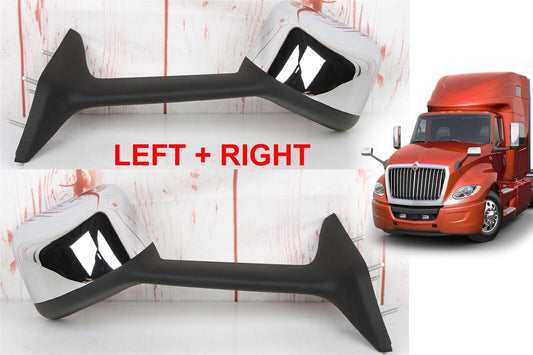 FOR INTERNATIONAL LT 625 LEFT AND RIGHT SIDE HOOD MIRROR CHROME DRIVER PASSENGER