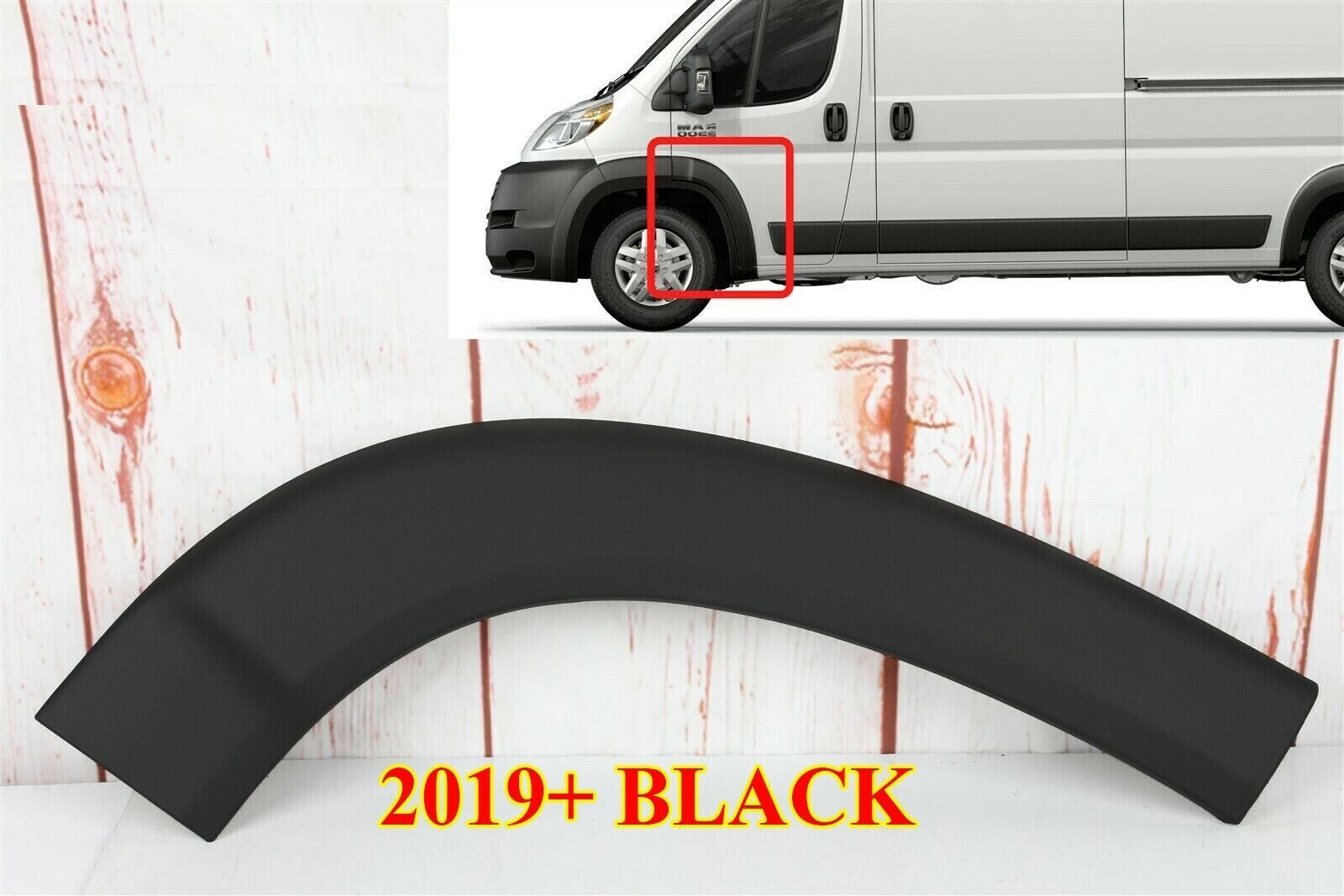 FOR DODGE RAM PROMASTER 2019-2022 FRONT MOLDING WHEEL TRIM FENDER FLARE BLACK LH