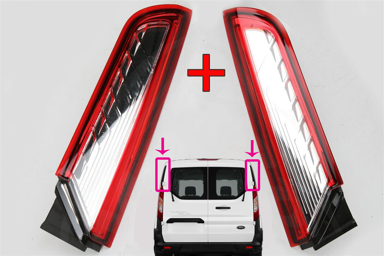 FOR FORD TRANSIT CONNECT 2014-2023 REAR UPPER TAIL LIGHT REFLECTOR LEFT + RIGHT