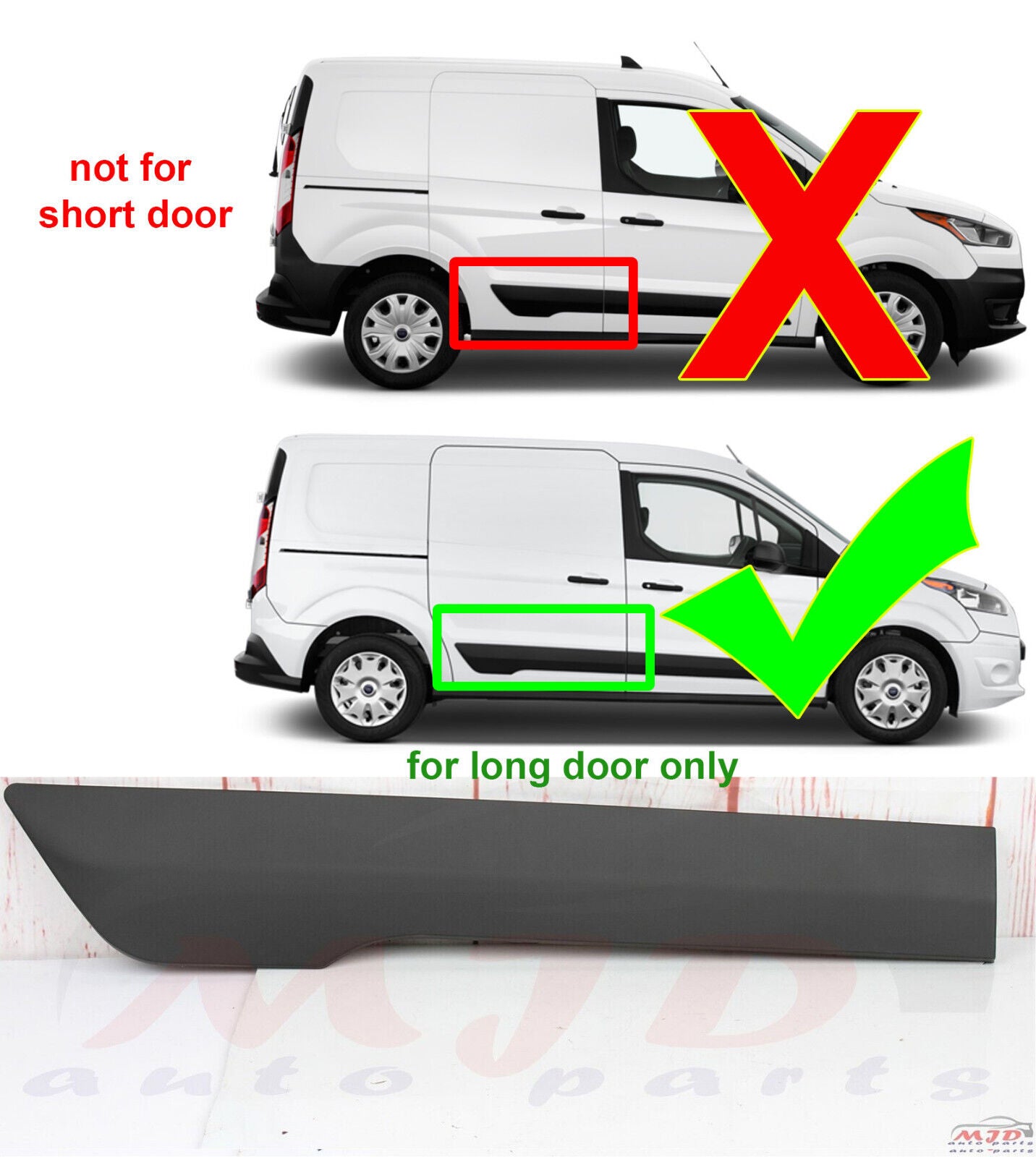 FOR FORD TRANSIT CONNECT 2014-22 RIGHT PASSENGER SIDE SLIDING DOOR TRIM MOLDING