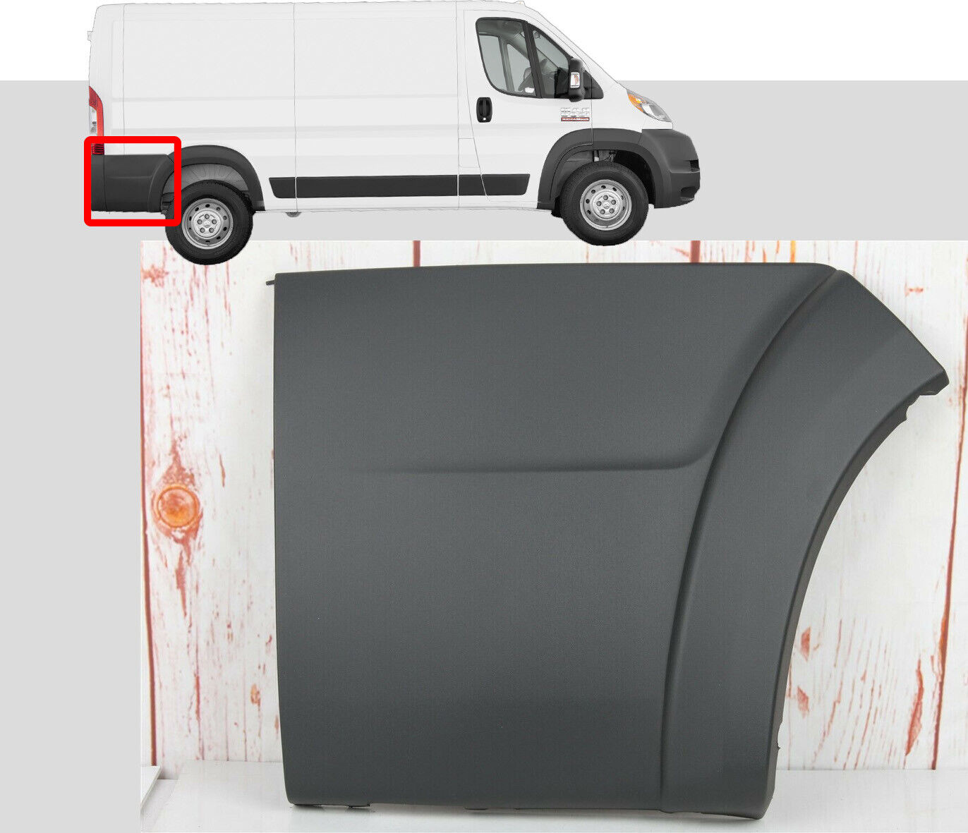 FOR RAM PROMASTER 2014-2018 REAR RIGHT QUARTER PANEL TRIM MOLDING BUMPER FLARE