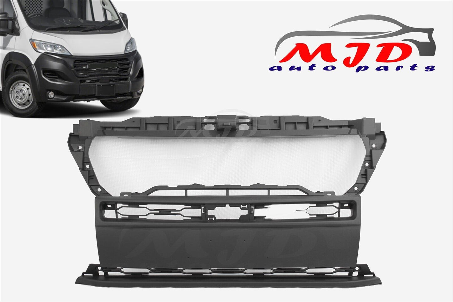 FOR Dodge Ram ProMaster 2023-2024 DRIVER + PASSENGER + CENTER FRONT BUMPER COVER