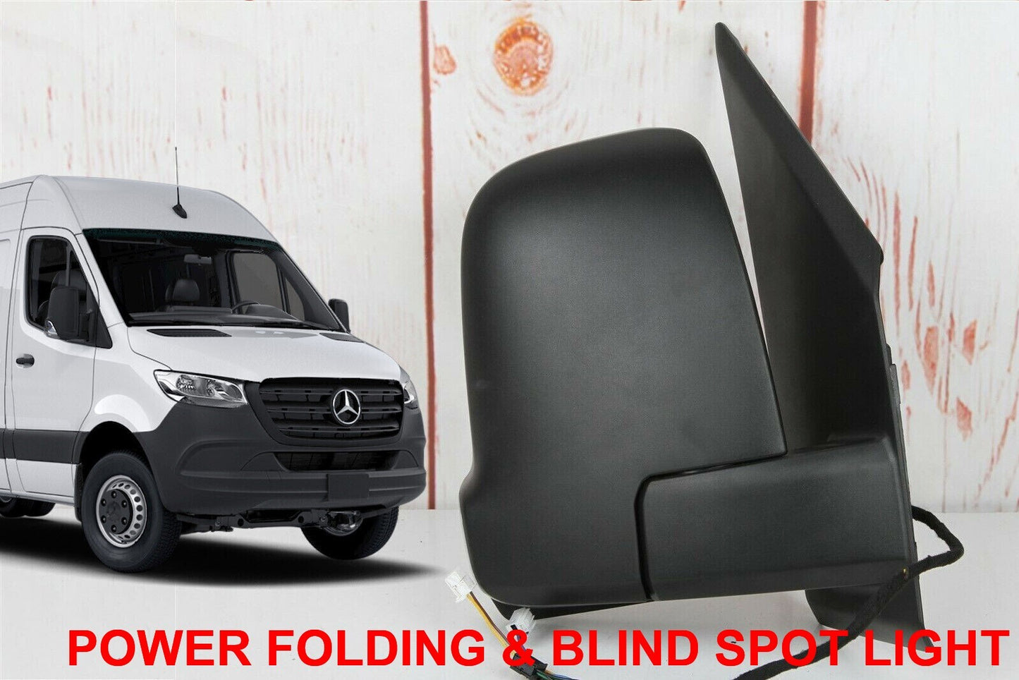 MERCEDES SPRINTER W907 2019-2024 PASSENGER RIGHT POWER FOLD MIRROR BLIND SPOT