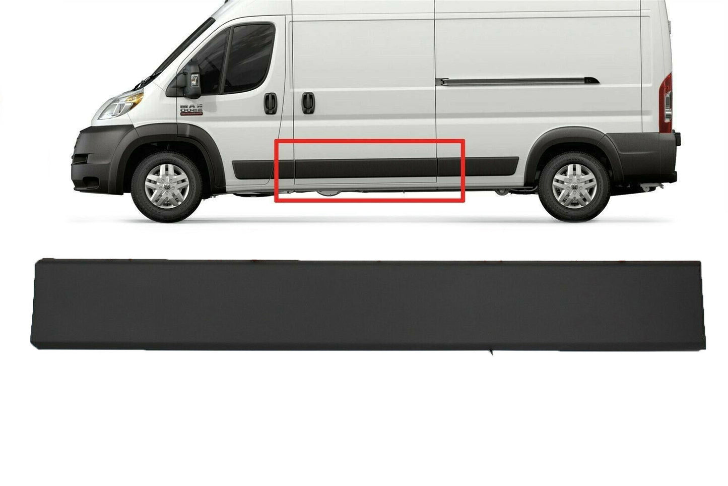 FIT DODGE RAM PROMASTER 2019-2022 SLIDING DOOR TRIM MOLDING COVER LEFT W/CLIPS