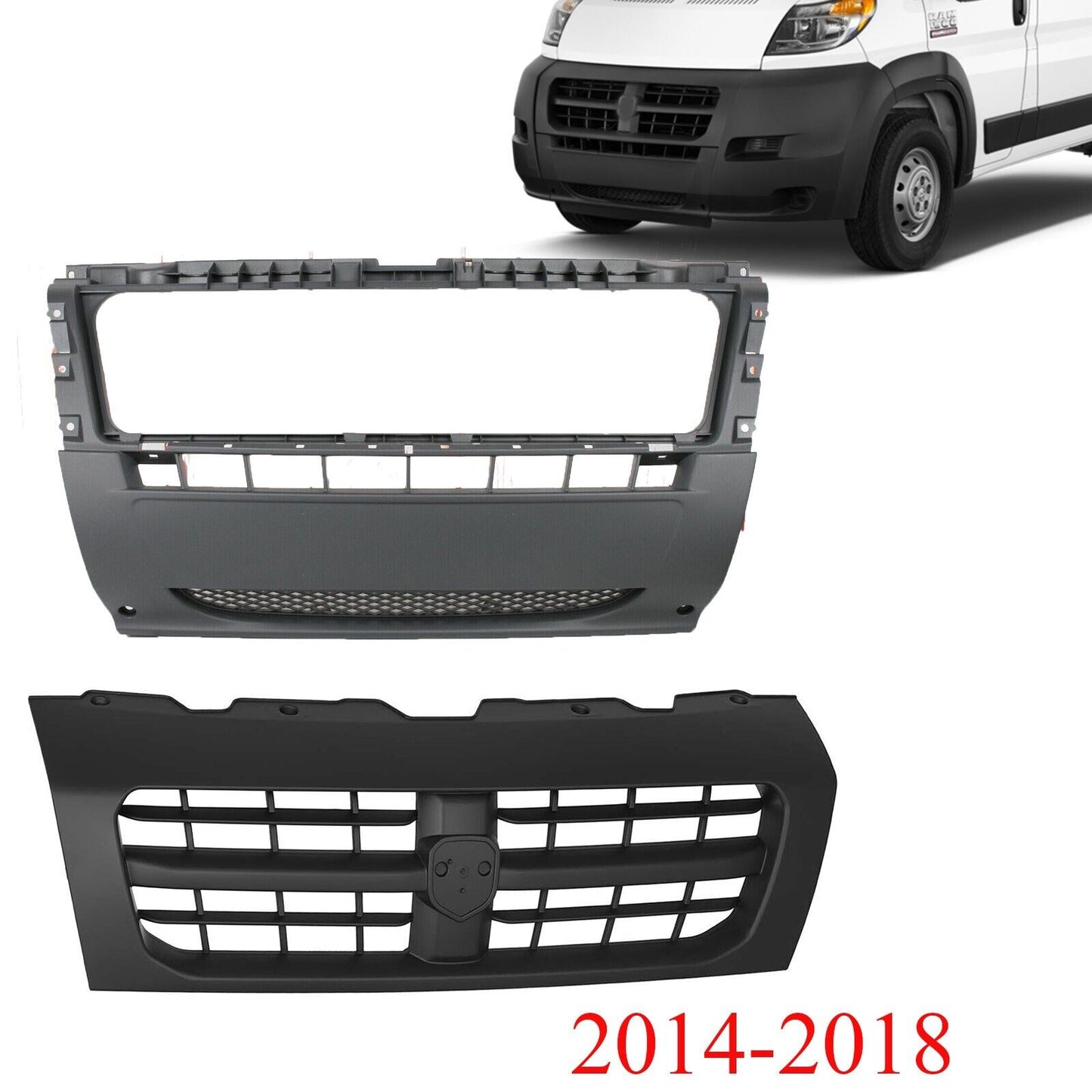 For 2014-2018 Dodge Ram ProMaster 1500 2500 FRONT BUMPER GRILL GRILLE SURROUND