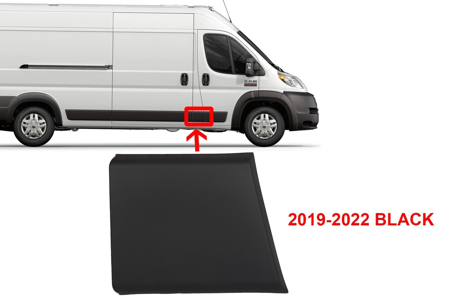 FOR DODGE RAM PROMASTER 2019-2025 B PILLAR TRIM DOOR MOLDING COVER RIGHT