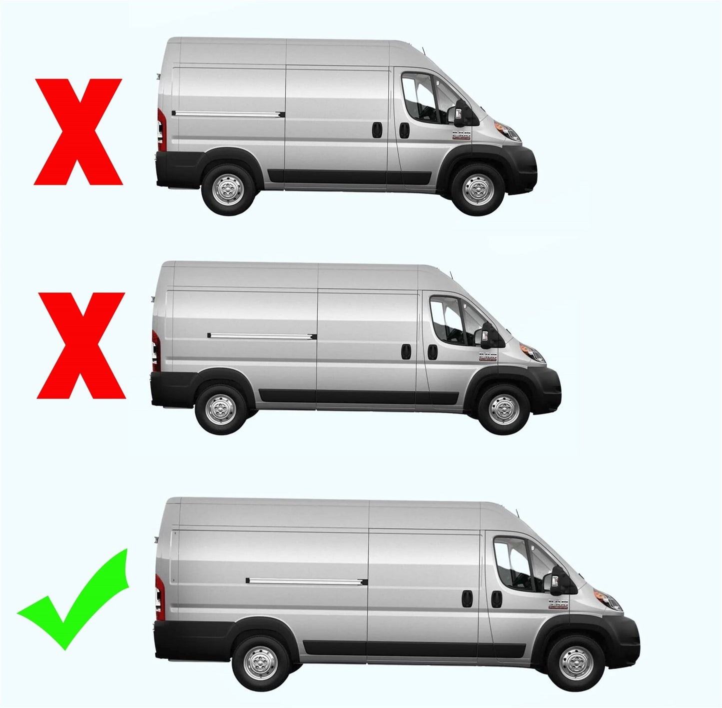 FOR RAM PROMASTER 2014-2018 EXTENDED LEFT REAR QUARTER PANEL TRIM MOLDING FLARE