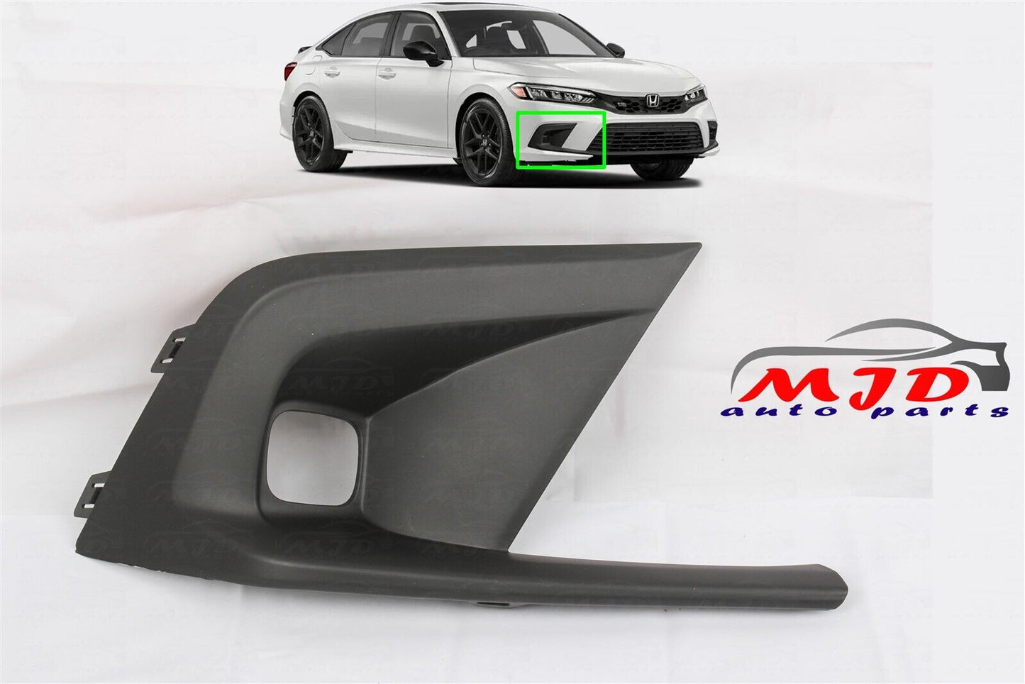 FOR HONDA CIVIC 2021-2023 PASSENGER FRONT BUMPER FOG LIGHT BEZEL COVER TRIM