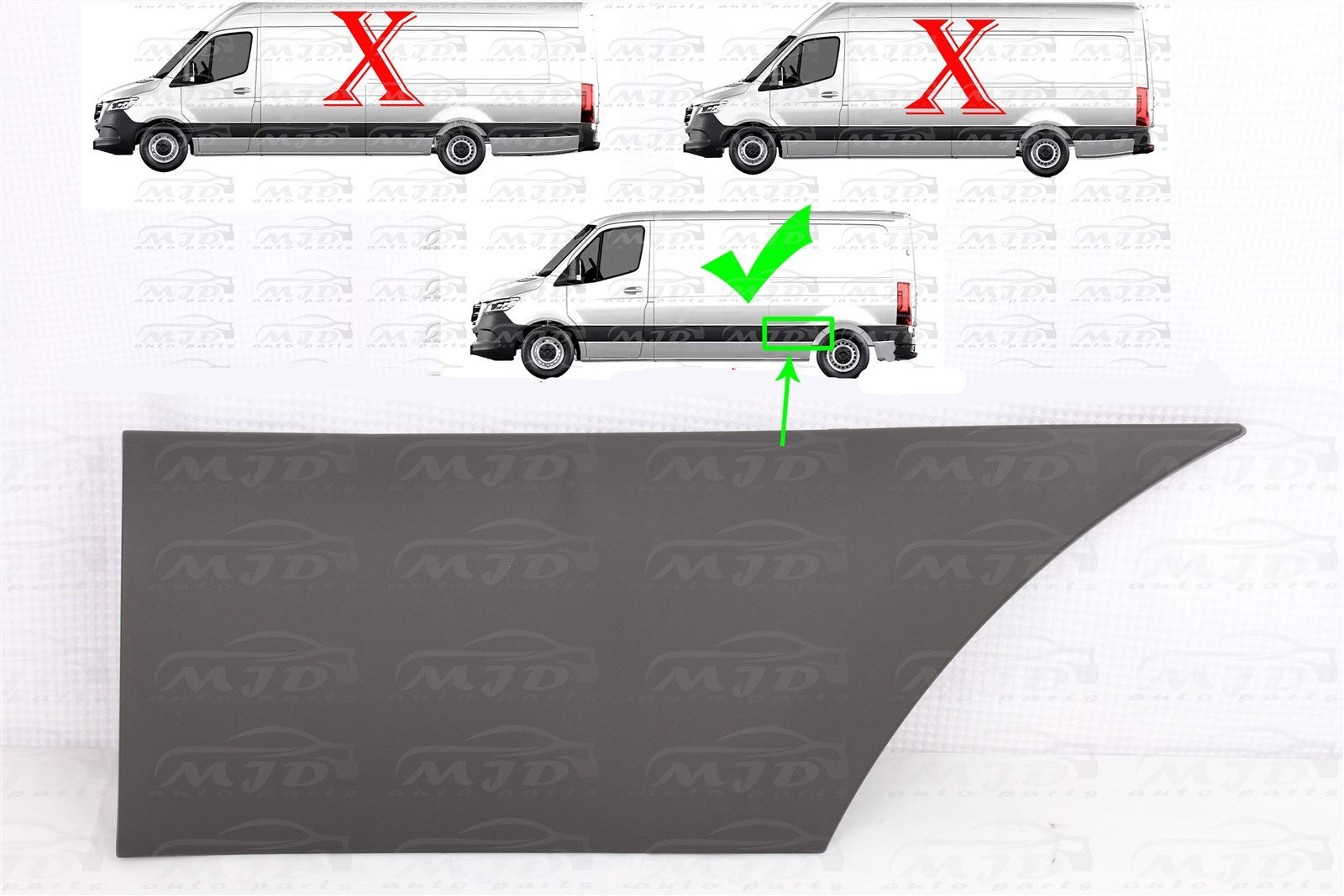 FOR MERCEDES SPRINTER W907 2019-2024 LEFT DRIVER SIDE REAR TRIM MOLDING COVER