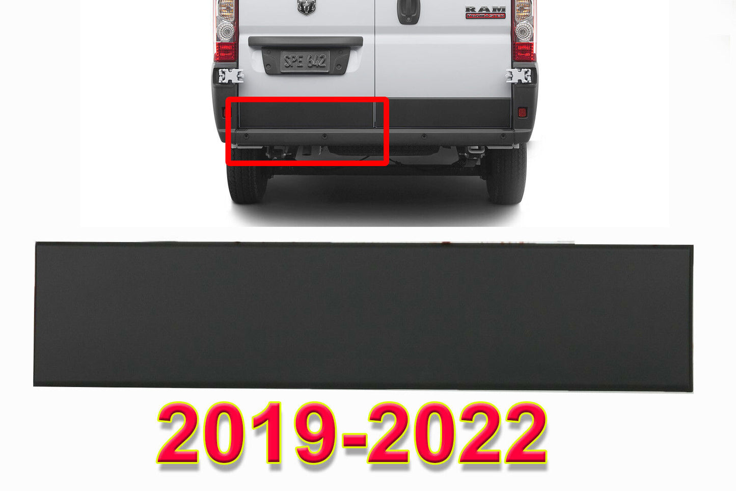 FIT DODGE RAM PROMASTER 2019-2022 REAR DOOR TRIM MOLDING COVER LEFT BLACK DX3